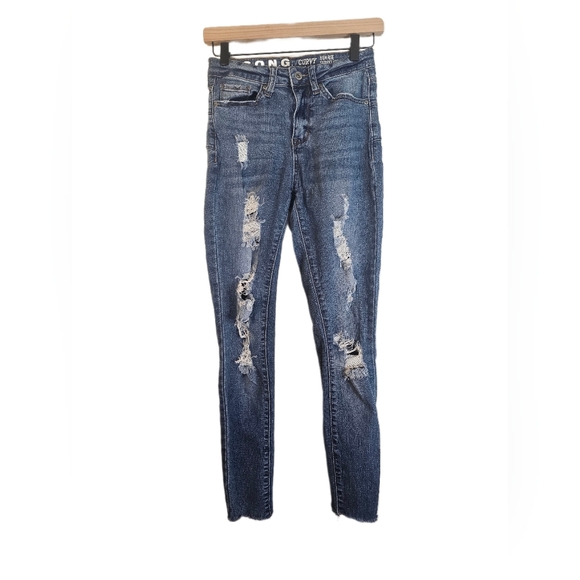 SONG ripped jeans! Curvy high rise skinny ankle Size 3/26 - Picture 1 of 12